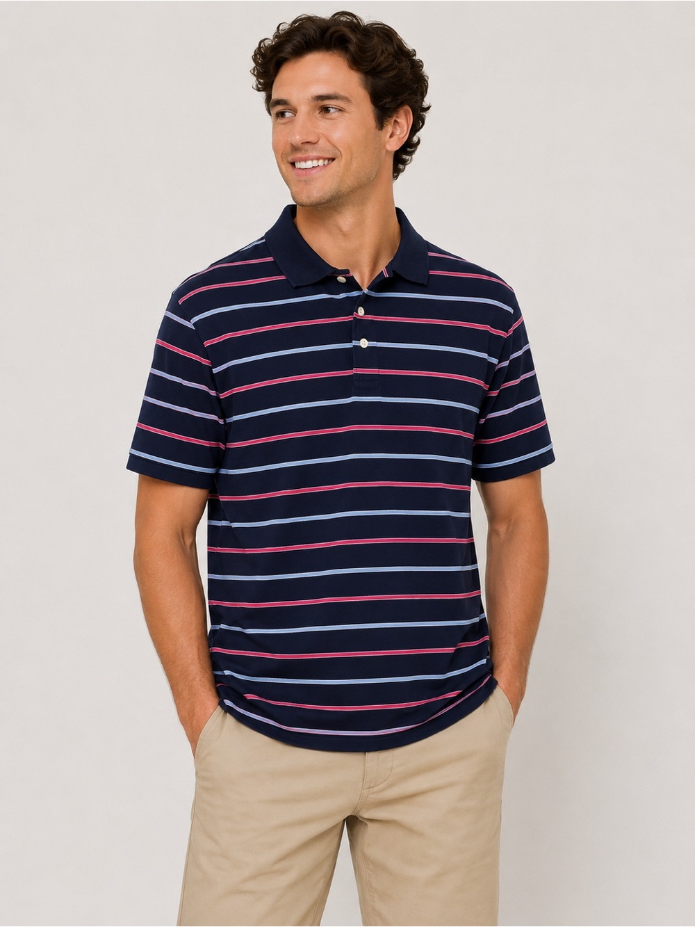 Brooks Brothers Country Club Striped Polo Performance Shirt Men’s Large